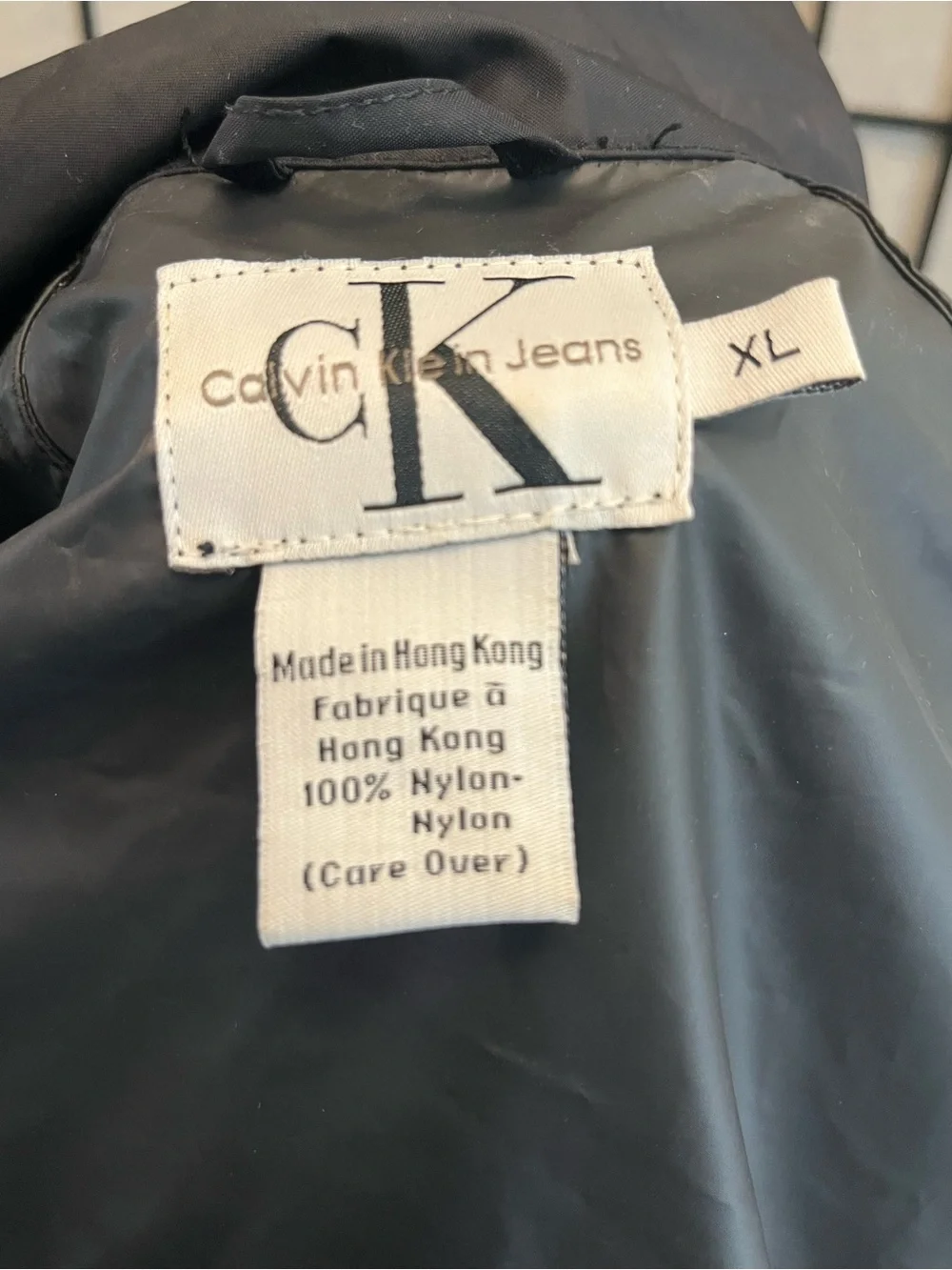 Calvin Klein Jeans Men’s Black Logo Windbreaker